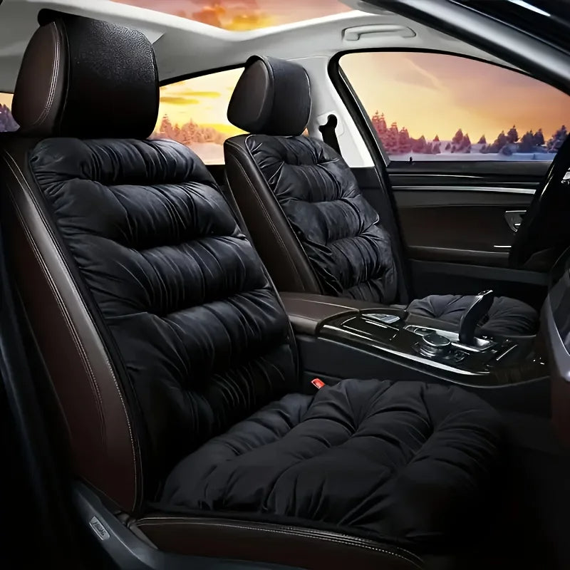 Front view of Black Ultra-Soft Car Seat Cover