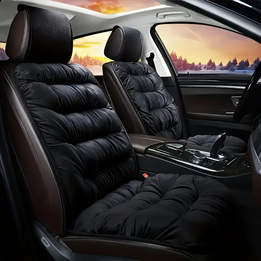 Front view of Black Ultra-Soft Car Seat Cover
